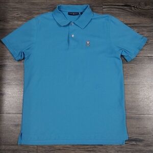 Psycho Bunny Logo Polo Shirt Mens M Blue Y2K Streetwear Hype Polo Golf Shirt